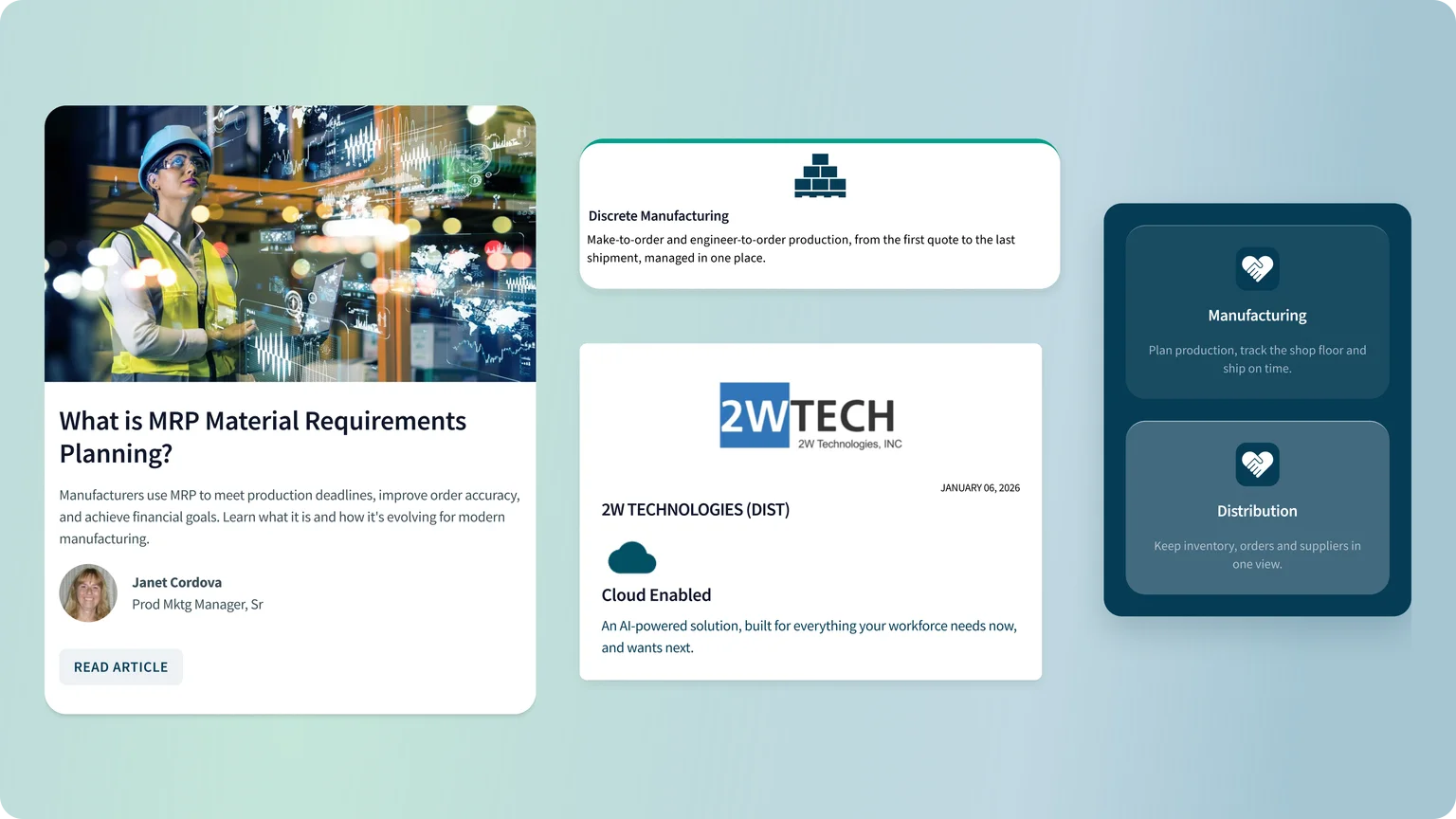 FY25 cards on the Sea gradient: article card, icon card, partners card and hero slider cards