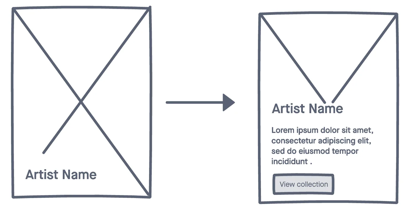 An art card and its hover state