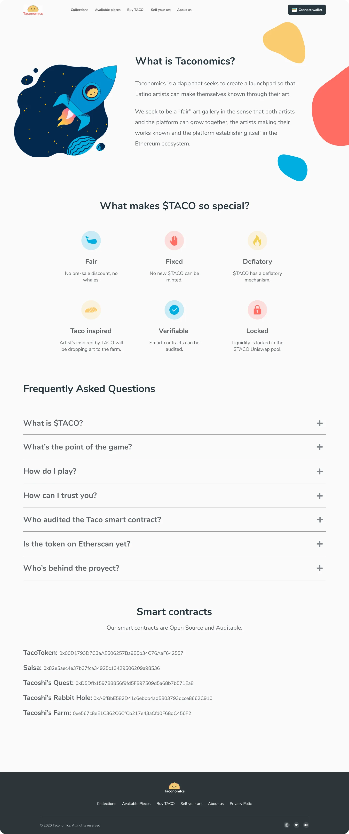 About page with FAQ