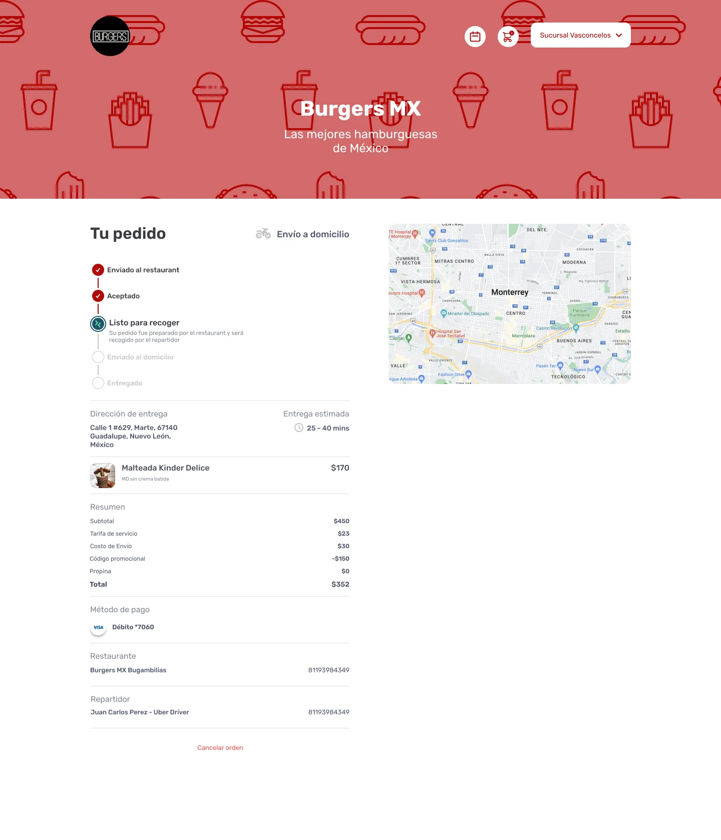 Desktop order status